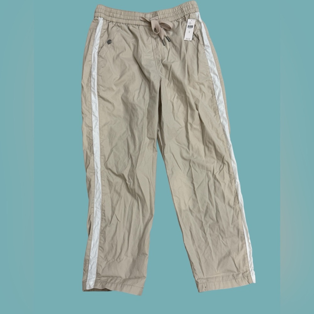 NEW Anthropologie M Maeve Side Stripe Pants NWT Lightweight Spring Chino Khaki